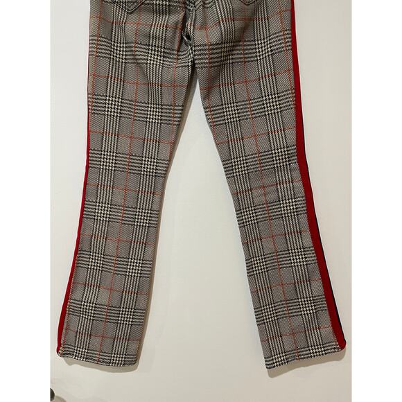 Mother Denim The Insider Ankle Plaid Orange/Black Flare Pants 28" Inseam Size 24 - Picture 12 of 15